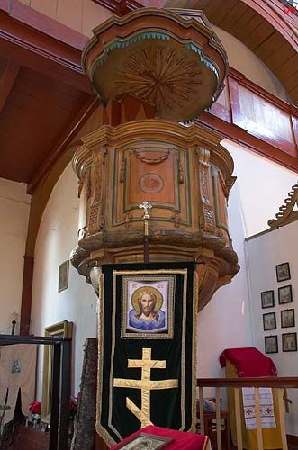 Lidzbark Warmiński, wnętrze cerkwi szkieletowej